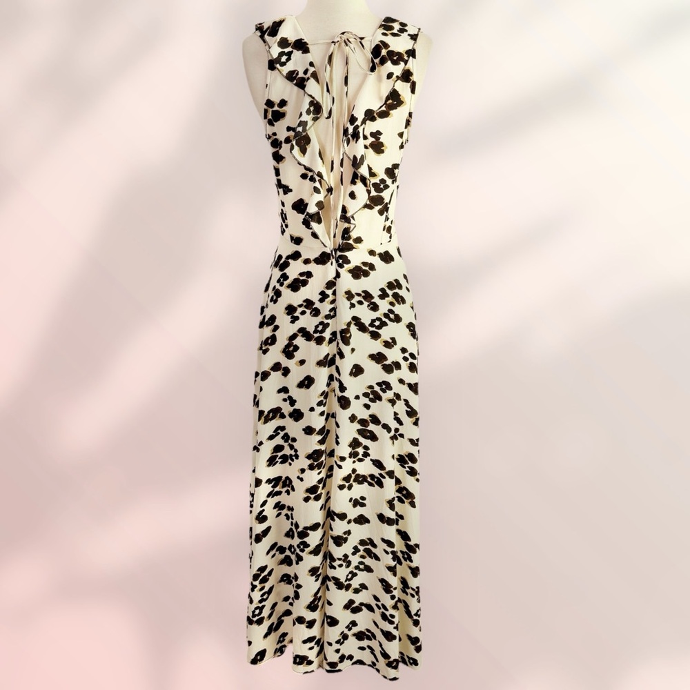 AX Paris Cream Maxi Dress with Black and Brown Spot Print - Picture 6 of 10